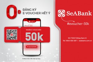 Mở mới ngân hàng số SeAMobile/SeANet có cơ hội nhận ngay eVoucher 50.000 đồng từ SeABank